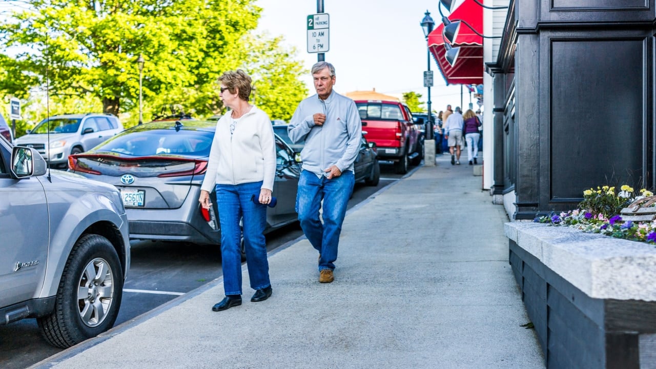 elderly couple on the street