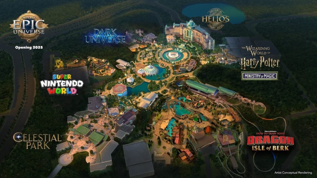 The concept art for Universal Studios' new theme park, Epic Universe.
