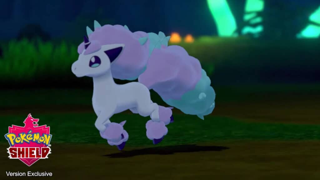 The Galarian form of Ponyta gallops