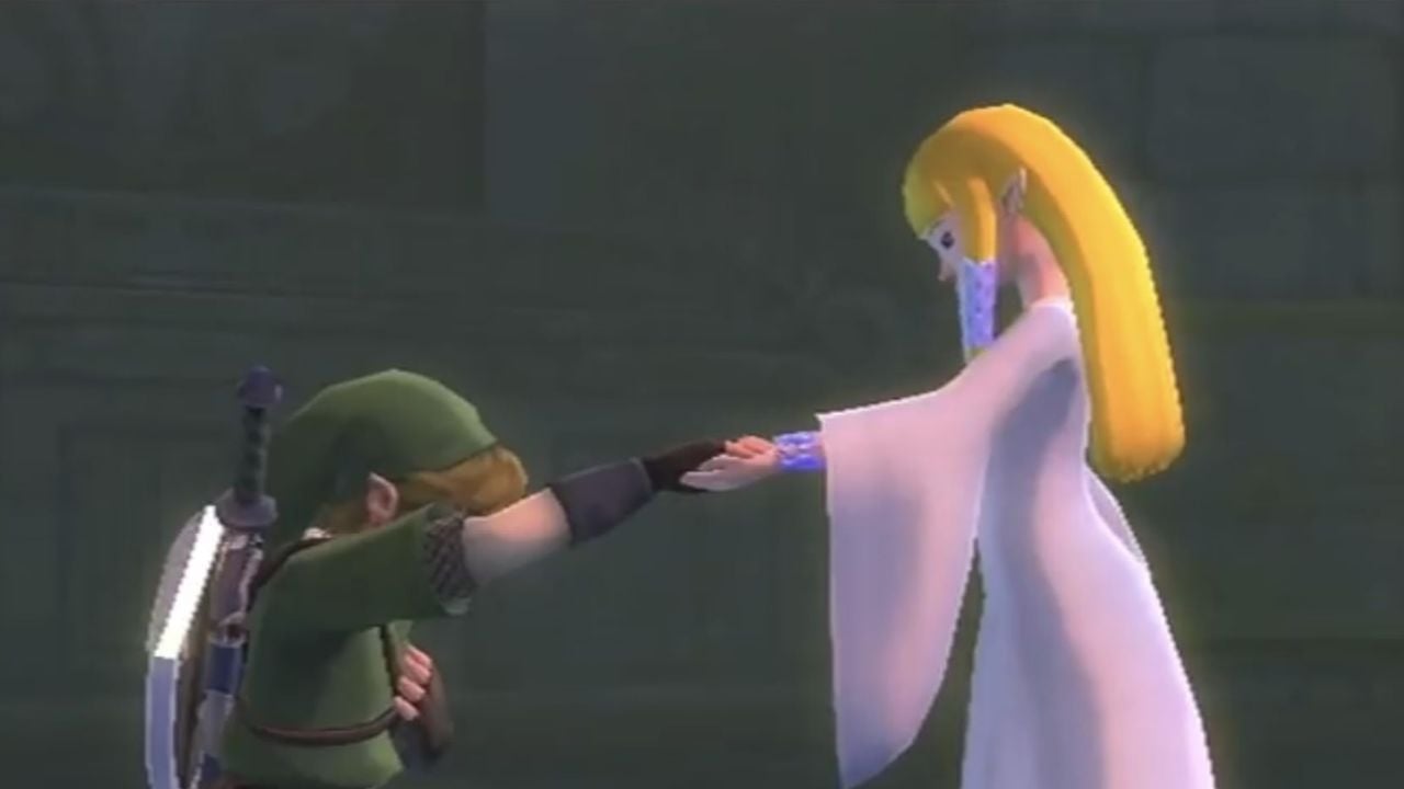 Link and Zelda (The Legend of Zelda: Skyward Sword).