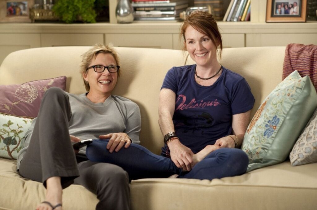 Annette Bening (left) and Julianne Moore (right) star as Nic and Jules in Lisa CholodenkoÕs THE KIDS ARE ALL RIGHT, a Focus Features release. Annette Bening movies