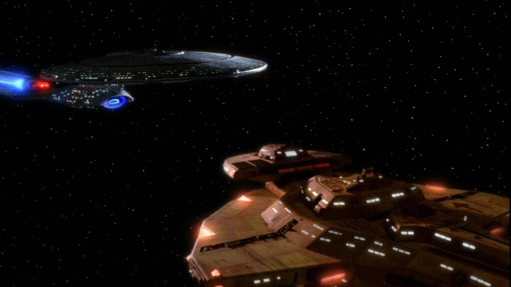 an image of the Enterprise in Star Trek: The Next Generation best-written sci-fi