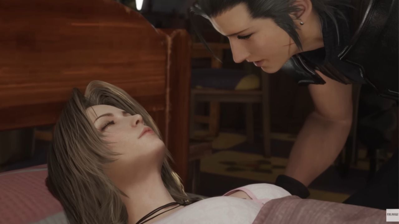 Zack and Aerith from the Final Fantasy VII Rebirth musical trailer. 