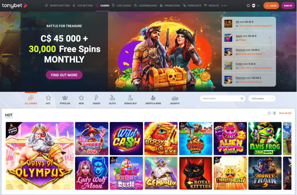 Tonybet Casino bitcoin