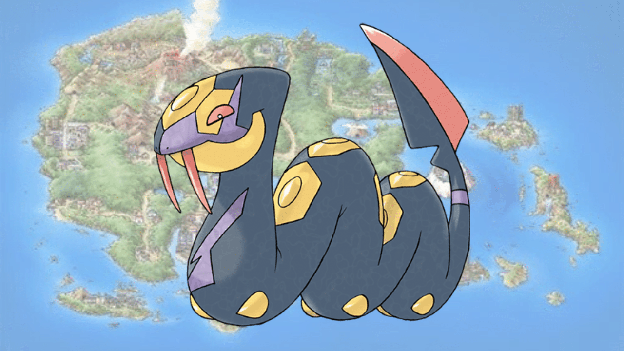 Seviper on a Hoenn background