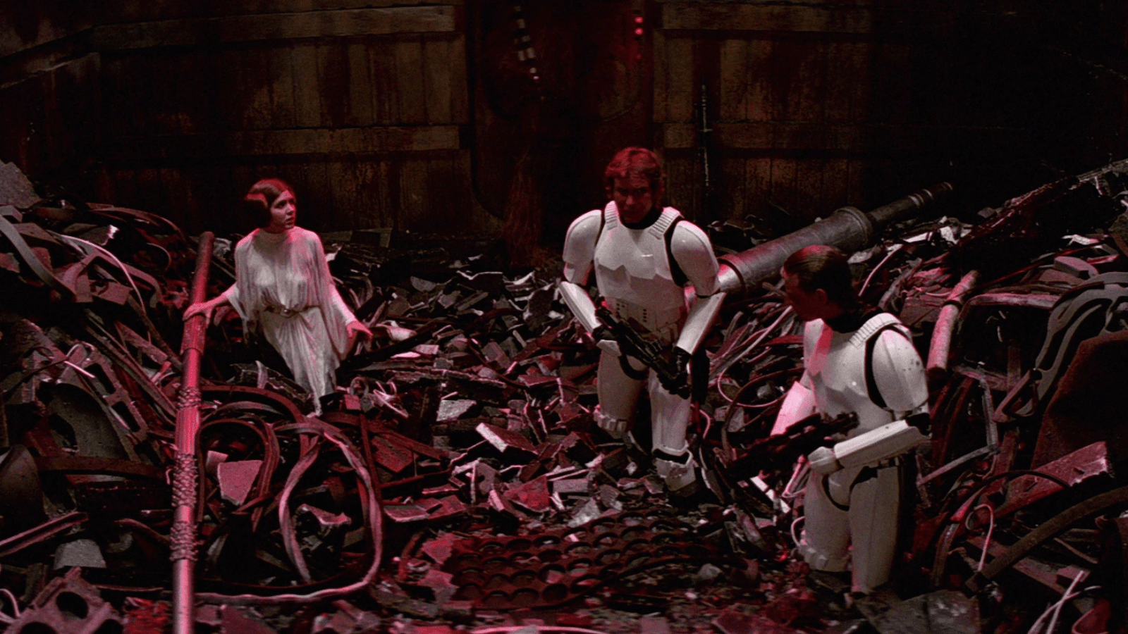A New Hope The Garbage Compactor Carrie Fisher Harrison Ford Mark Hamill