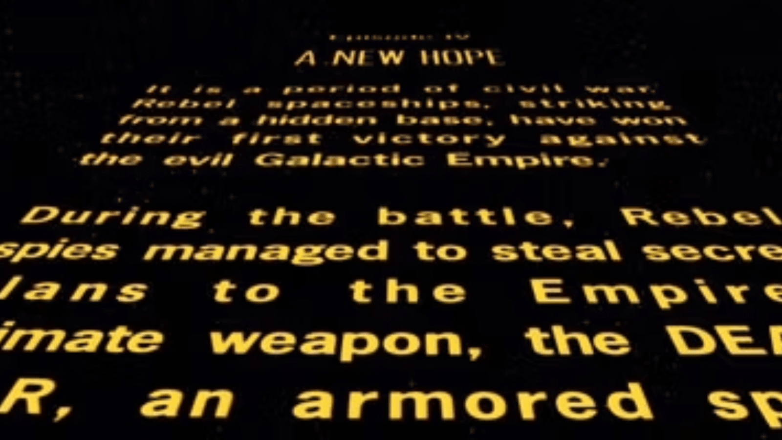 A New Hope Opening Crawl